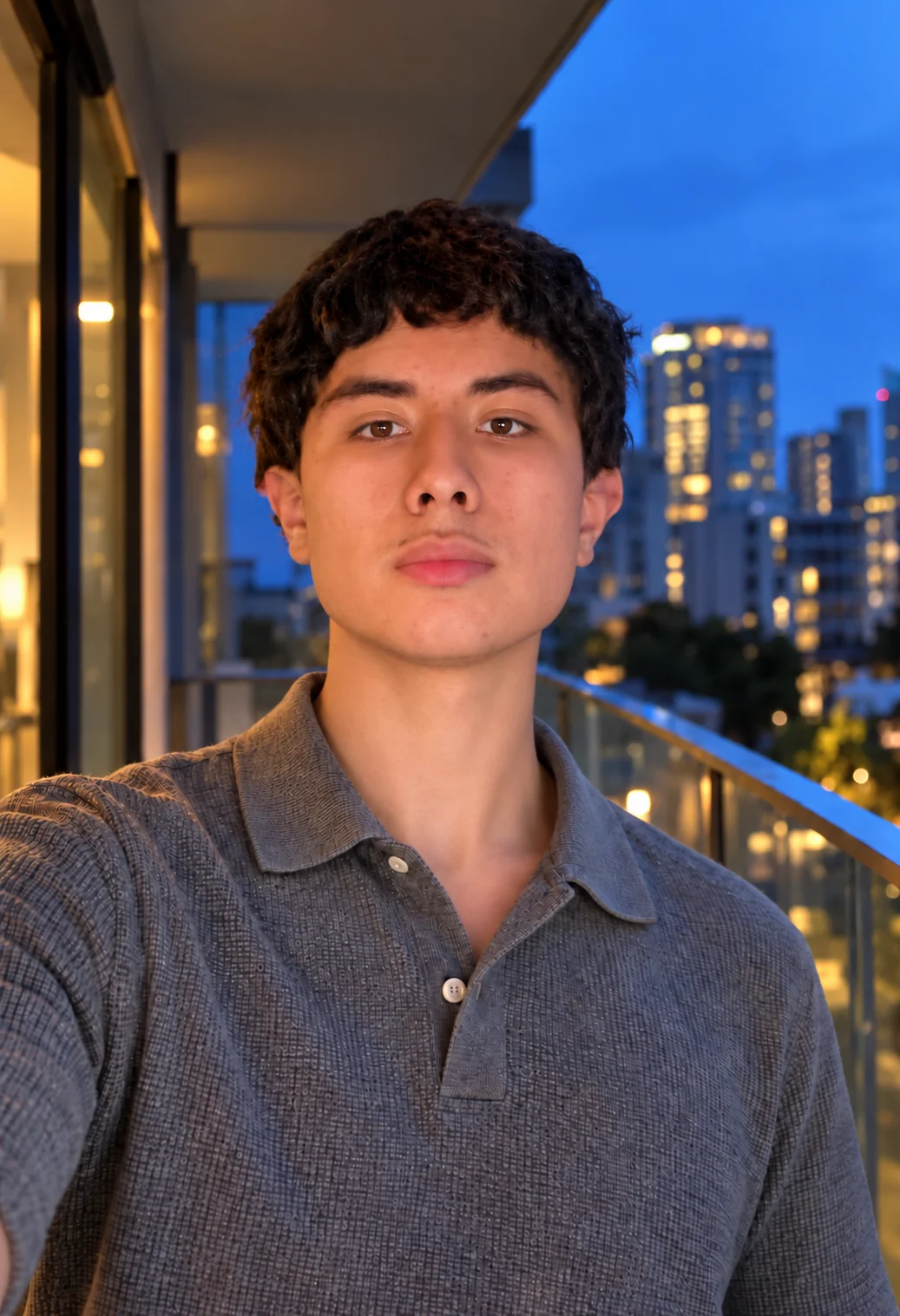 Brandon Medina on a balcony at dusk
